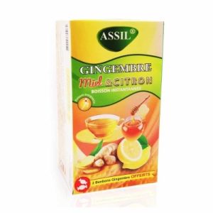 Thé Gingembre, Miel & Citron –12 sachets + 2 bonbons gingembre offerts