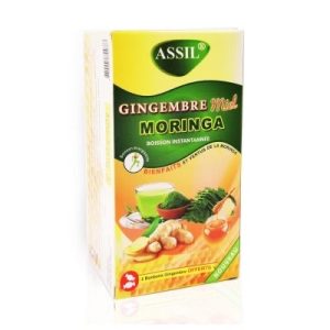 Thé Gingembre, Miel & Moringa – 12 sachets + 2 bonbons gingembre offerts